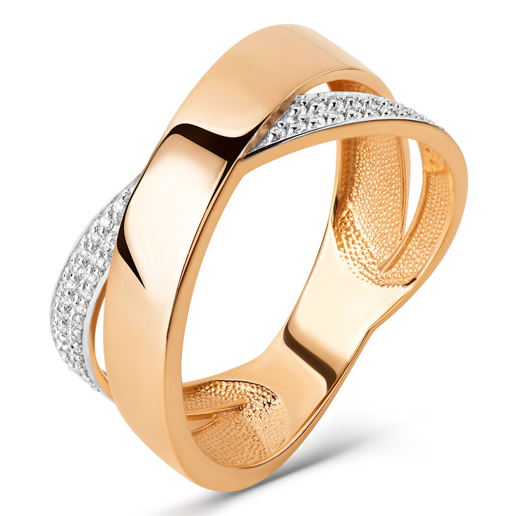 Кольцо, золото, фианит, 022281-1102